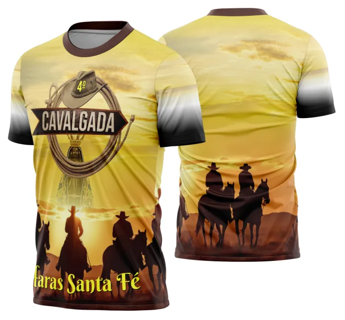 Camiseta unissex preta com logo no peito e estampa grande nas costas mostrando cavalo na vaquejada, perfeita para quem ama rodeio e cavalgar.