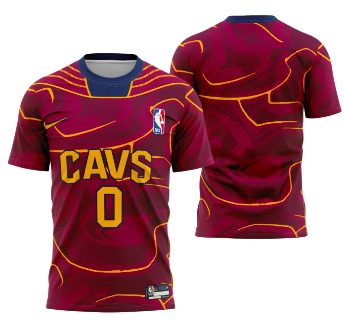 Camiseta unissex preta com logo no peito e estampa grande nas costas inspirada no tema Cavaliers Conceito, ideal para fãs e estilo urbano moderno.