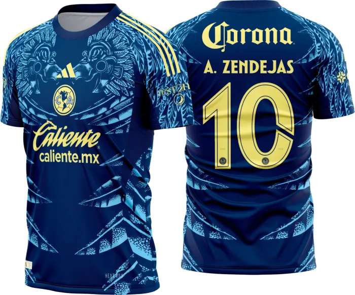 Camiseta unissex preta com logo no peito e estampa grande nas costas do Club America Reserva 2025 2026, ideal para fãs do futebol exibirem estilo com conforto.