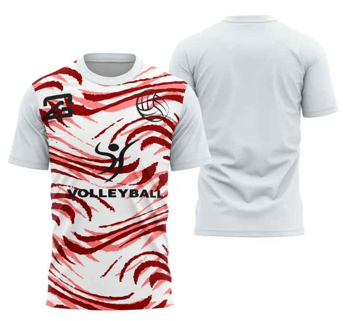 Camiseta unissex preta com logo no peito e estampa grande nas costas com tema da Coleção Volleyball8, perfeita para fãs e jogadores de vôlei.