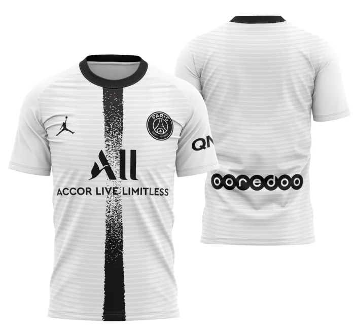 Camiseta preta unissex com logo no peito e estampa grande nas costas do Conceito Psg Modelo 6, ideal para quem ama moda urbana e esportiva.