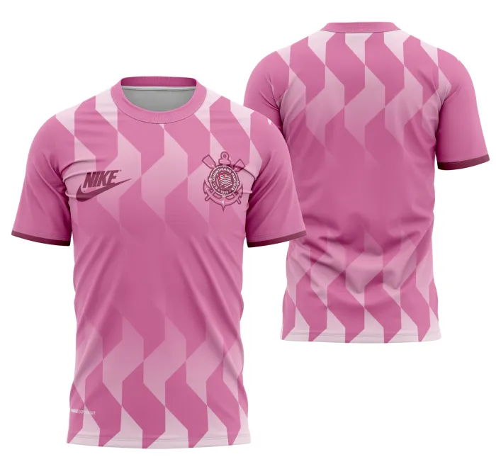 Camiseta preta unissex com logo no peito e estampa grande nas costas mostrando design Corinthians Concept 2025 moderno e vibrante, perfeita para torcedores e fãs do clube.