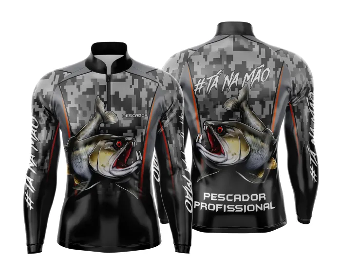 Arte Estampa Camisa de Pesca Esportiva Personalizada