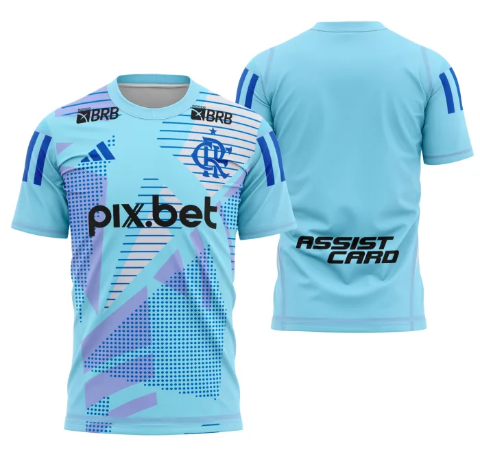 Camiseta unissex preta com logo no peito e estampa grande nas costas do Flamengo Portero 2025, perfeita para torcedores que querem estilo e paixão pelo time.