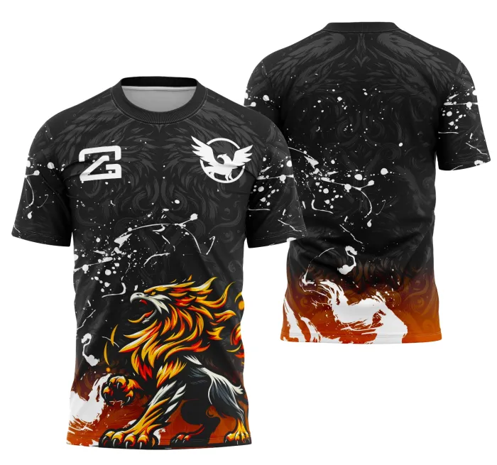 Camiseta unissex preta com logo no peito e estampa grande nas costas, tema Griffo Interclasse, com visual moderno ideal para eventos esportivos e times.