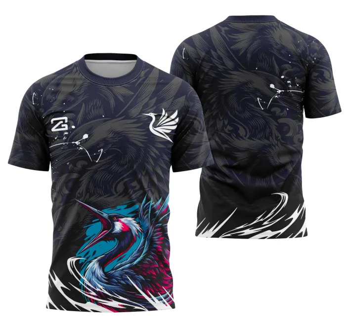 Camiseta unissex preta com logo no peito e estampa grande nas costas do tema Gruya Interclasse, ideal para quem busca estilo e conforto em uma peça moderna e casual.