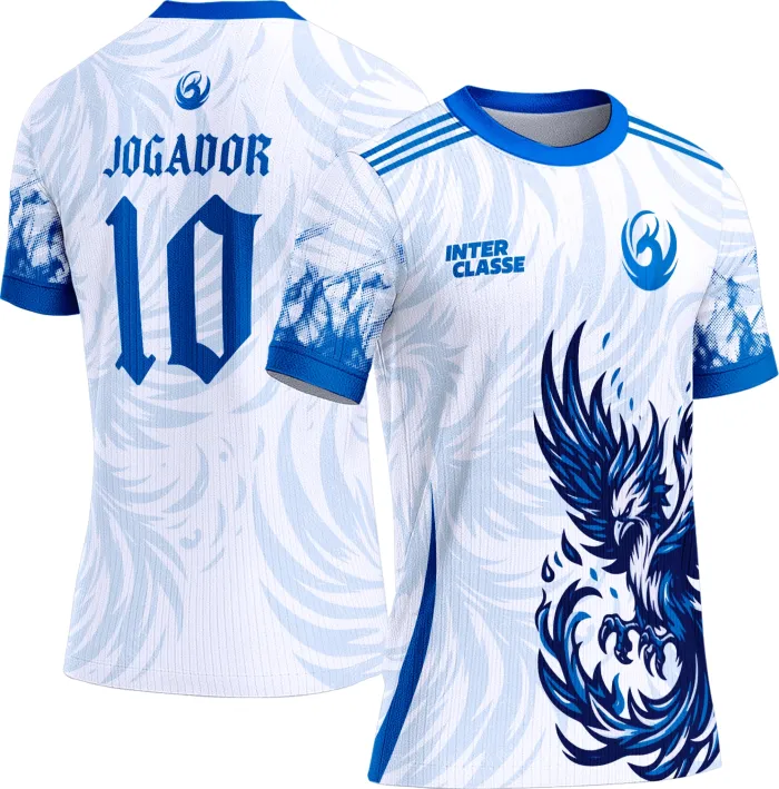 Camiseta unissex preta com logo no peito e estampa grande nas costas inspirada no tema Interclasse 851 Fenix, destaque em visual moderno e marcante.