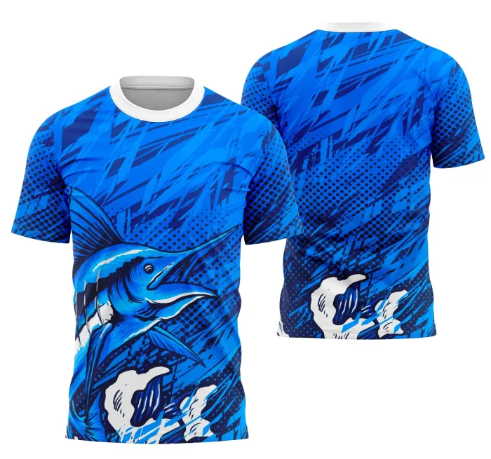 Camiseta unissex preta, com logo no peito e estampa grande nas costas, tema Interclasse Camiseta Pesca 001, estilo casual para pescadores.