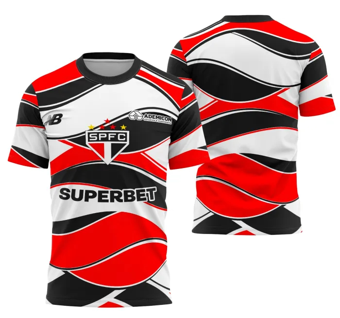 Camiseta unissex preta com logo no peito e estampa grande nas costas mostrando o conceito do Interclasse de São Paulo, design moderno e urbano.