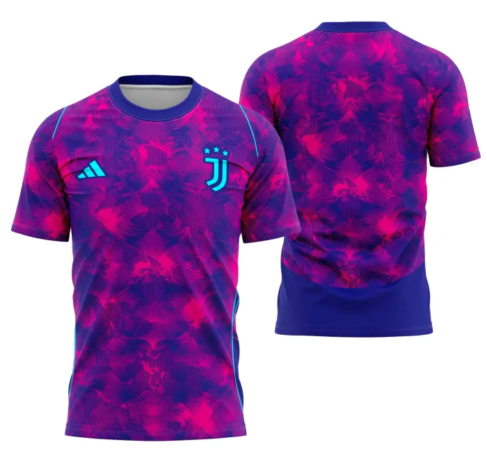 Camiseta unissex preta com logo no peito e estampa grande nas costas do conceito Juventus Interclasse Modelo 2, ideal para uso em eventos e confraternizações de times.