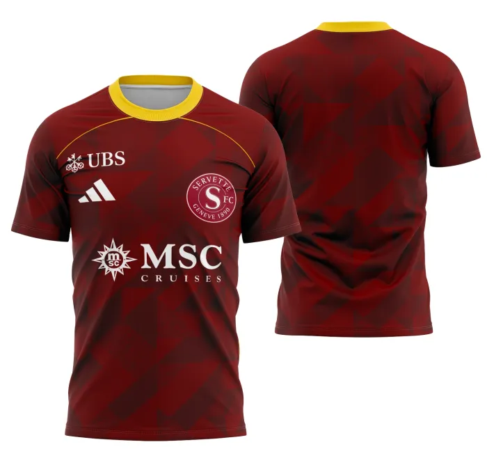 Camiseta unissex preta com logo no peito e estampa grande nas costas inspirada no Interclasse Conceito Servette Fc, mostrando estilo e identidade em cada detalhe.