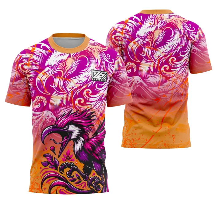 Camiseta unissex preta com logo no peito e estampa grande nas costas da equipe Ave, ideal para times interclasses e eventos esportivos escolares.