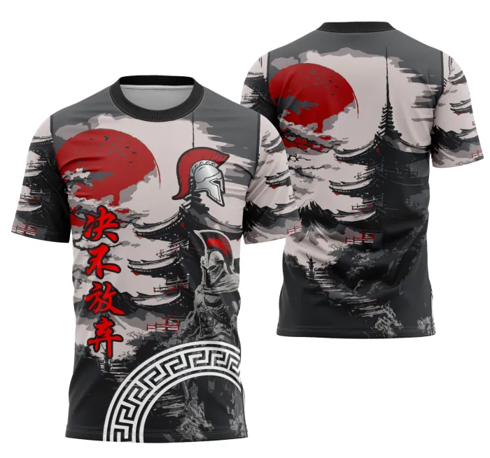 Camiseta unissex preta com logo no peito e estampa grande nas costas, tema Interclasse Equipe Romana, perfeita para eventos e competições escolares.