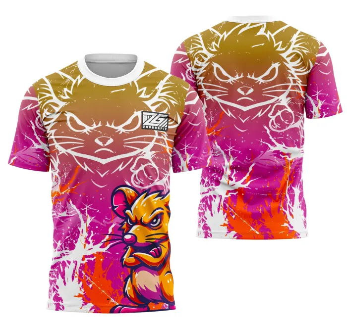 Camiseta unissex preta com logo no peito e estampa grande nas costas, tema Interclasse Equipe Roto, design moderno e atraente para uso casual e eventos.