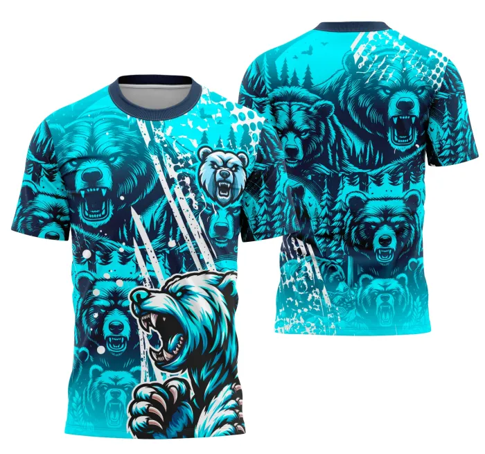 Camiseta unissex preta com logo no peito e estampa grande nas costas da equipe Urso da Interclasse, ideal para torcedores e participantes do evento.