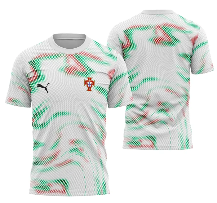 Camiseta unissex preta com logo no peito e estampa grande nas costas com tema Interclasse Fora De Portugal 2025, perfeita para eventos e campeonatos