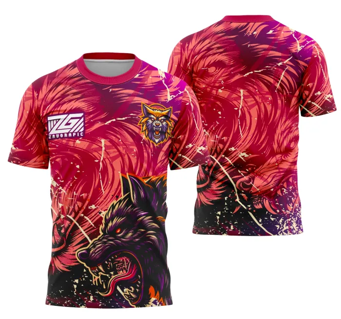 Camiseta unissex preta com logo no peito e estampa grande nas costas mostrando a força do Lobo Interclasse, estilo marcante e forte para quem busca personalidade na roupa.