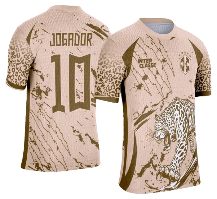 Camiseta unissex preta com logo no peito e estampa grande nas costas com tema Onça, perfeita para quem busca estilo e personalidade no visual diário.