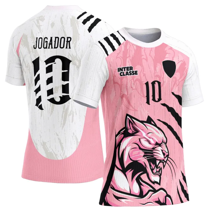 Camiseta unissex preta com logo no peito e estampa grande nas costas mostrando a pantera do Interclasse Modelo 868, ideal para quem valoriza estilo marcante e conforto.