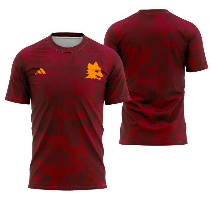 Camiseta unissex preta com logo no peito e estampa grande nas costas com tema Interclasse Roma Fantasia, ideal para eventos e confraternizações.