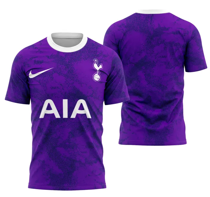 Camiseta unissex preta com logo no peito e estampa grande nas costas do Tottenham Fc 25-26, perfeita para torcer com estilo e conforto em eventos esportivos.