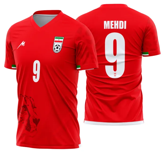 Camiseta unissex preta com logo no peito e estampa grande nas costas inspirada na camisa Irã Reserva 2026 - 2028, ideal para fãs que buscam estilo e autenticidade.
