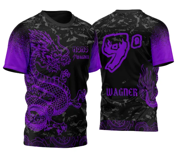 Camisa Nono Ano Dragão Japonês Partículas 2026 Roxa