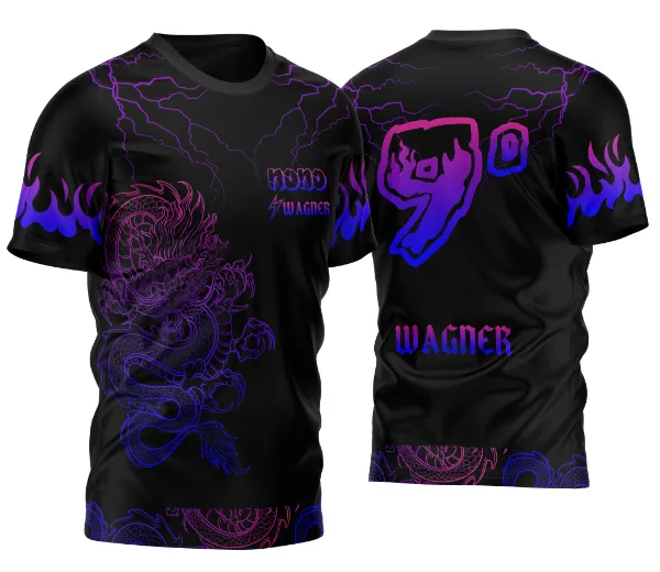 Camisa Nono Ano Dragão Japonês Raios 2026 Degrade