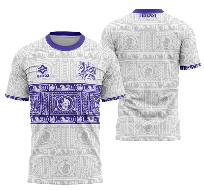 Camiseta unissex preta com logo no peito e estampa grande nas costas inspirada na camisa Ostiamare Visita 2024-2025, destaque perfeito para torcedores e colecionadores.