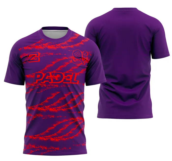 Camiseta unissex preta com logo no peito e estampa grande nas costas destacando o tema Padel Colection3, ideal para quem curte o esporte e estilo casual.