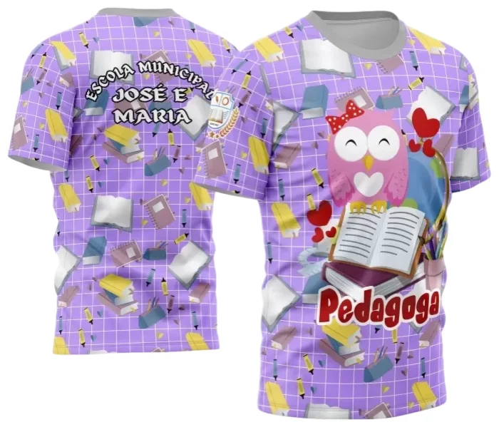 Camisa Pedagoga - Arte Vetor Estampa Template 2024 - 2025 Modelo 05