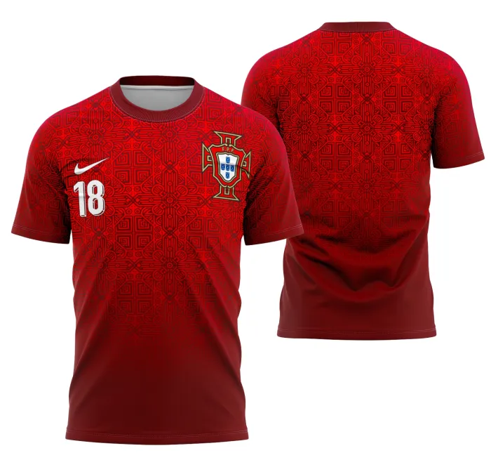 Camiseta unissex preta com logo no peito e estampa grande nas costas inspirada em Portugal Conceito, ideal para quem busca estilo e identidade visual marcante.