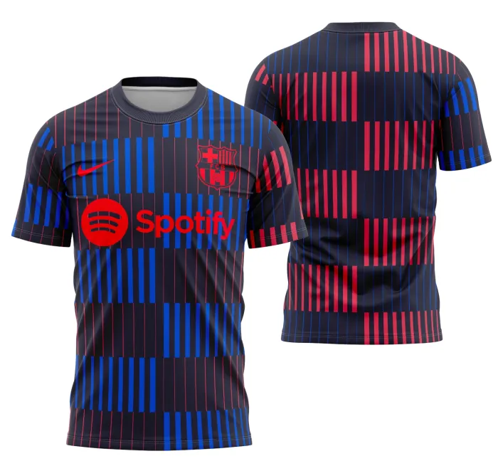 Camiseta unissex preta com logo no peito e estampa grande nas costas mostrando tema Pré-Matemática de Barcelona 2024-2025, visual moderno e elegante para fãs e estudantes da área.