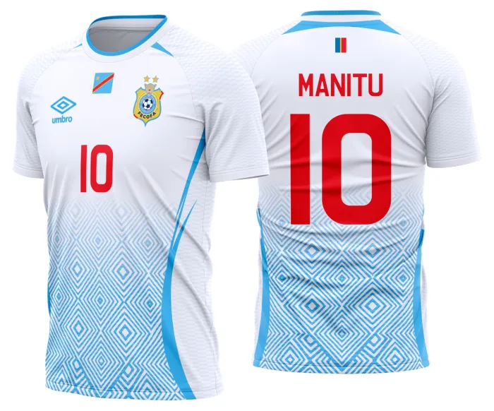 Camiseta unissex preta com logo no peito e estampa grande nas costas com temática RD Congo Reserva 2026 2028, perfeita para fãs e colecionadores.