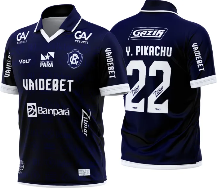 Camiseta unissex preta com logo no peito e estampa grande nas costas destacando o time Remo Titular 2026 2027, ideal para torcedores que querem estilo e identidade.