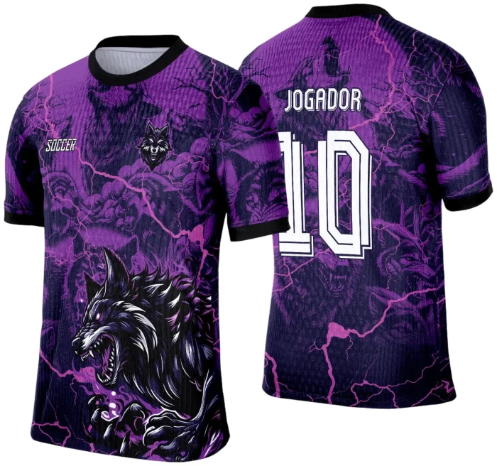 Arte Template Camisa Roxa de Interclasse 2025 - Lobo Negro