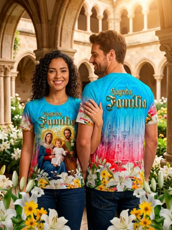 Arte Camisa Sagrada Família Religião