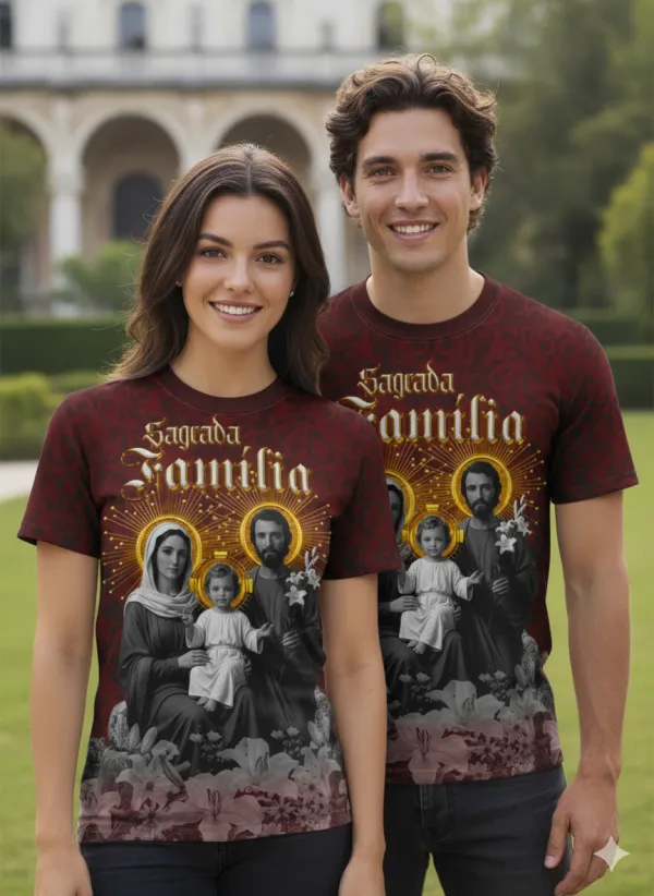 Arte Camisa Sagrada Família Religião