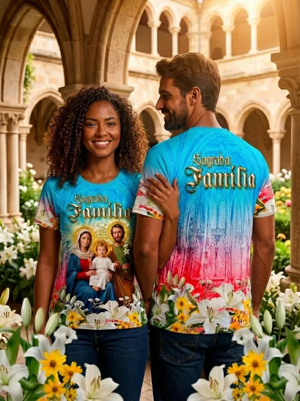 Arte Camisa Sagrada Família Religião