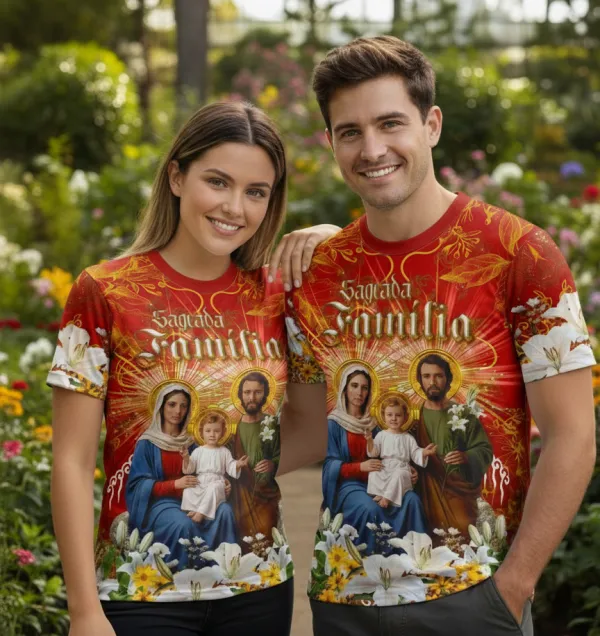 Arte Camisa Sagrada Família Religião