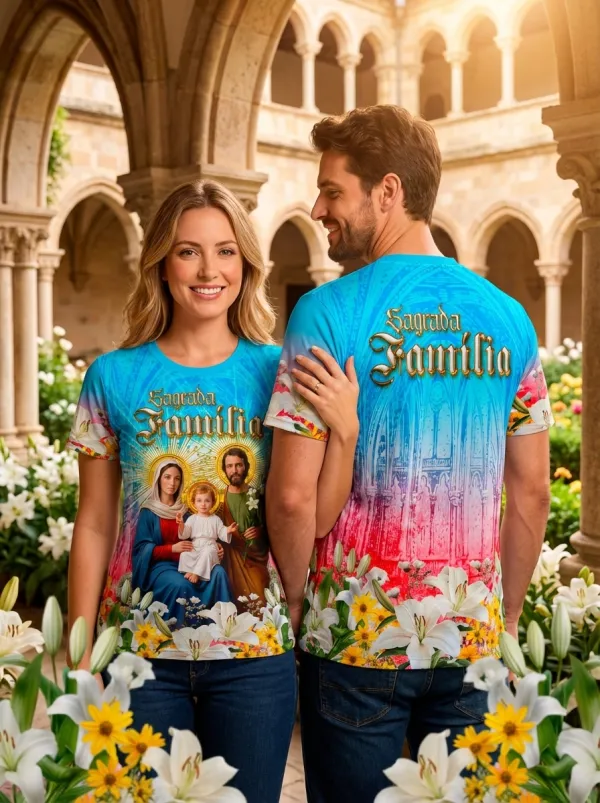 Arte Camisa Sagrada Família Religião