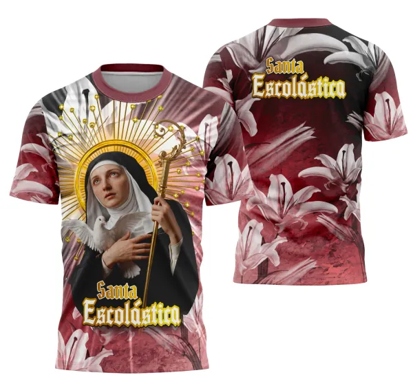 Arte Camisa Santa Escolástica Religião