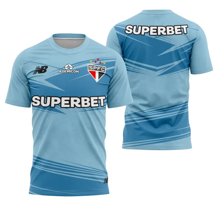 Camiseta unissex preta com logo no peito e estampa grande nas costas destacando o São Paulo Portero 2025 em modelo 1 moderno e estiloso.