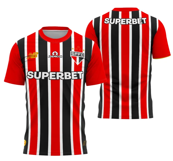 Camiseta unissex preta com logo no peito e estampa grande nas costas com tema São Paulo Visita 2025, ideal para fãs que querem um visual moderno e cheio de personalidade.