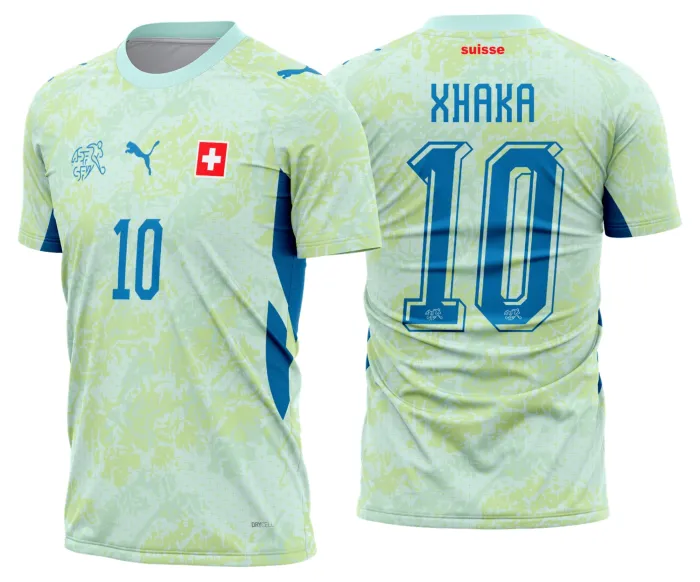 Camiseta unissex branca com logo no peito e estampa grande nas costas, tema Camisa Suíça Reserva 2026 - 2028, ideal para torcedores e colecionadores.