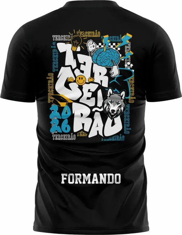 Camiseta unissex preta com logo no peito e estampa grande nas costas mostrando um lobo em estilo graffiti, perfeita para quem quer estilo único e marcante no visual.