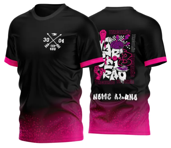 Camisa Terceirão Grafite Degrade Rosa