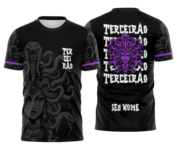Arte Camisa Terceirão Medusa Grega Roxa