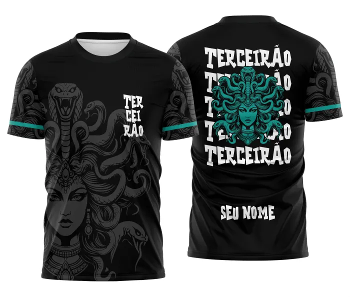 Arte Camisa Terceirão Medusa Grega Verde