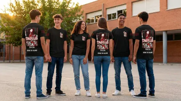 Camisa com logo no peito e estampa grande nas costas inspirada em Vecna de Stranger Things, com design impactante e estilo para o Terceirão.